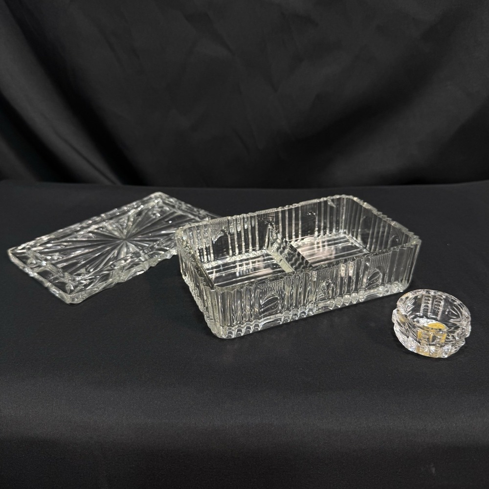 Genuine German Lead Crystal Cigarette Holder and Ashtray